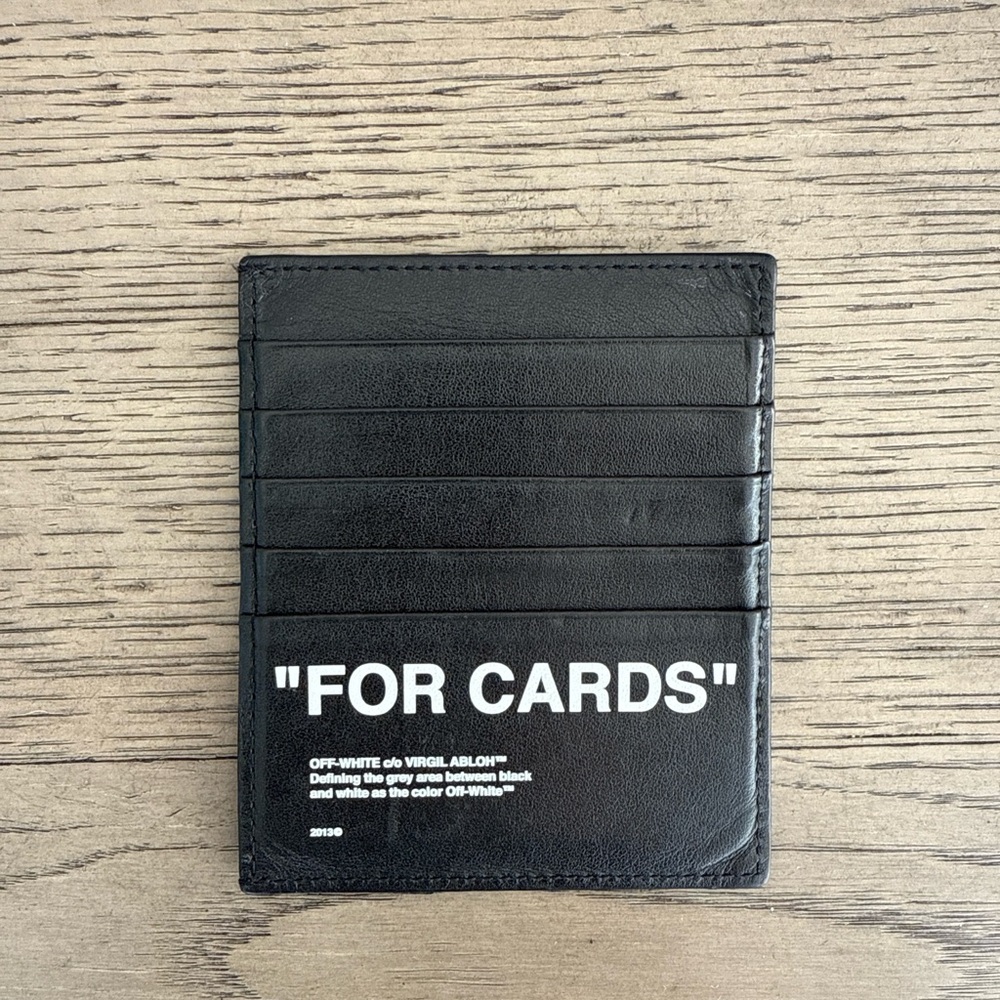 Off-White Black Leather Card Holder
